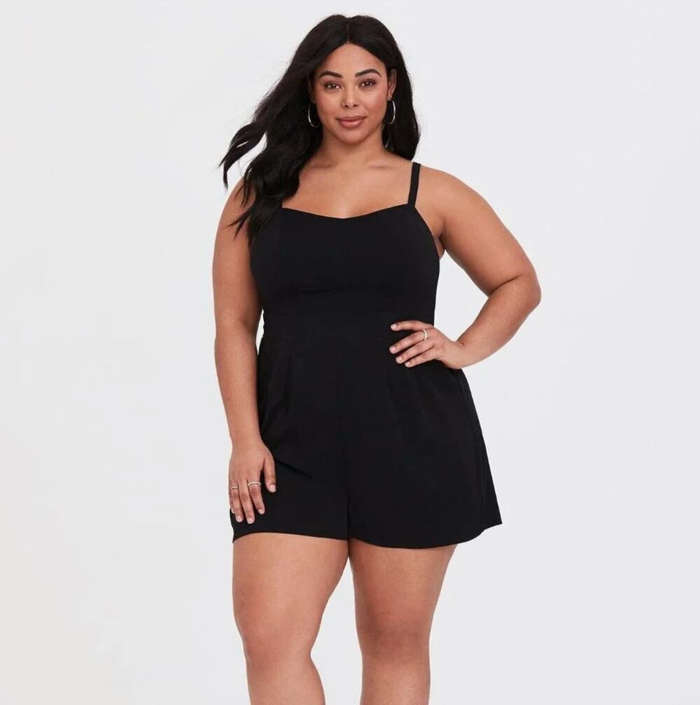 Torrid Challis Romper Black Plus Size 4X